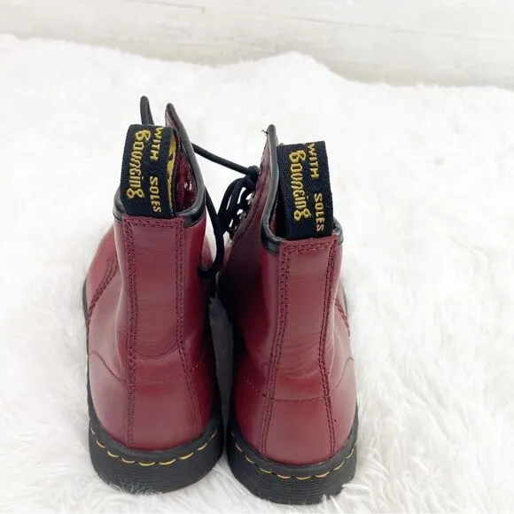 Dr. Martens Pascal Red Leather Lace Up High Top Boots