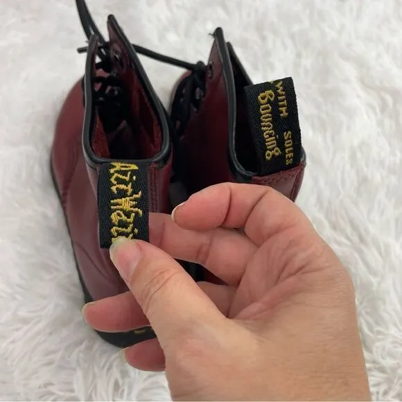 Dr. Martens Pascal Red Leather Lace Up High Top Boots