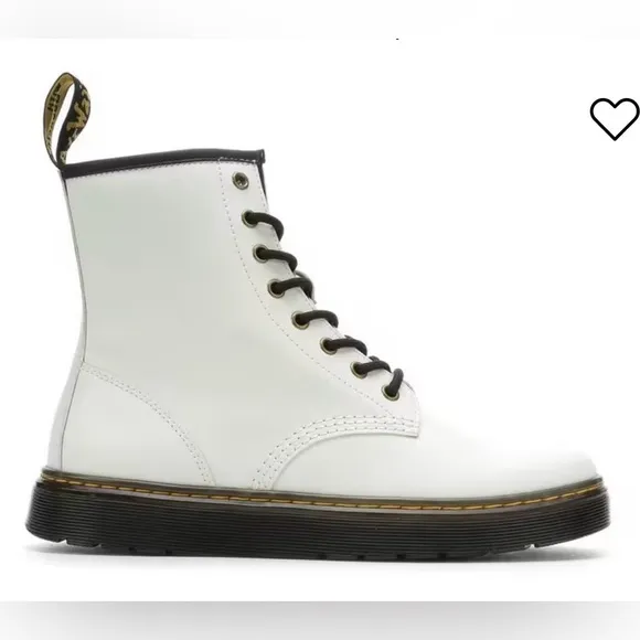 Dr Martens Size 6 Women White Patent Leather Combat Boots Zavala AW004