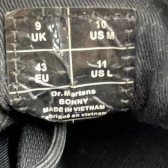 Dr. Martens Unisex Bonny Black Canvas Lace Up Ankle Boots Sz Men 10/Women 11
