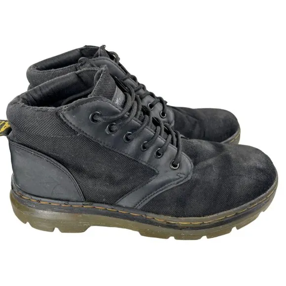 Dr. Martens Unisex Bonny Black Canvas Lace Up Ankle Boots Sz Men 10/Women 11