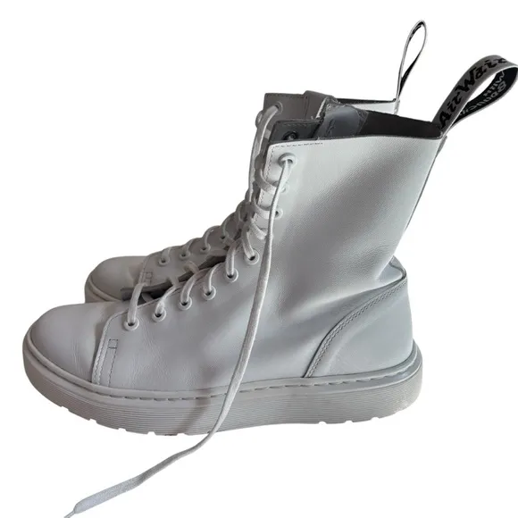 Dr. Martens White Leather Zaniel Boots Women’s Sz 9
