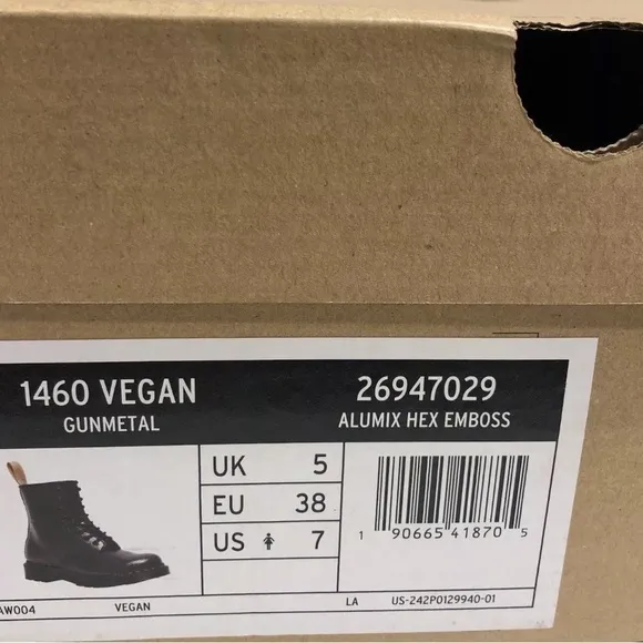 Dr. Martens Women’s 1460 Vegan Lace-Up Boots, Size US 7M, UK5