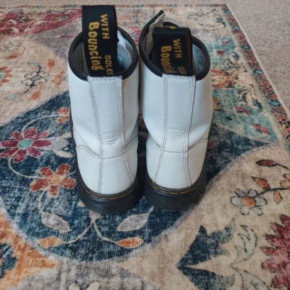 Dr. Martens Zavala White Combat Boots Size W8