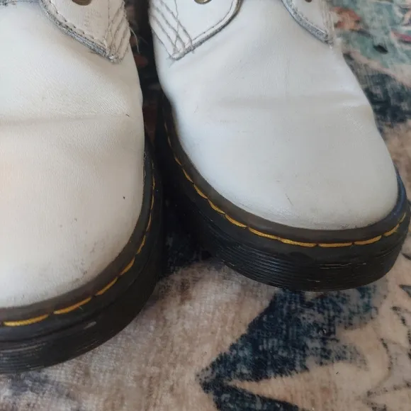 Dr. Martens Zavala White Combat Boots Size W8