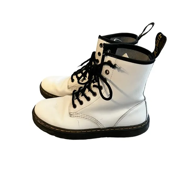 Dr. Marten’s Zavala white leather combat boots women’s SZ 8