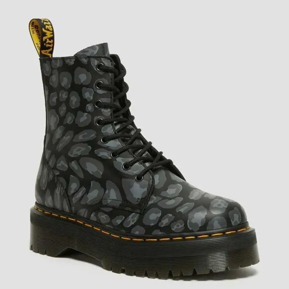 DR MARTENS WOMEN‎ JADON LEOPARD PRINT PLATFORMS BOOTS SIZE W8 / M7, NO BOX, 210$