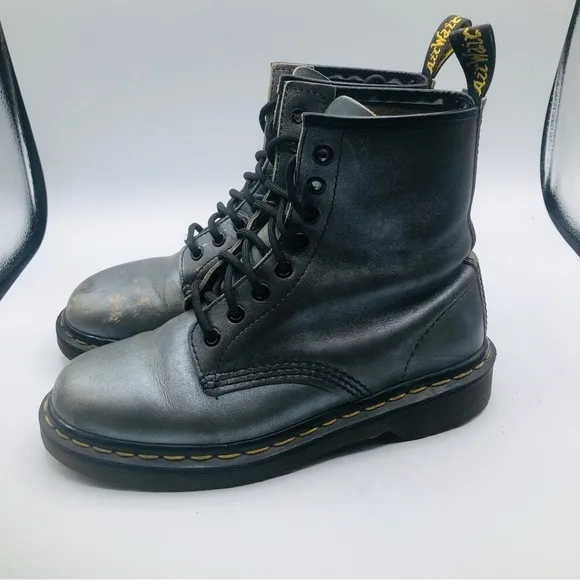 Dr. Martin women’s distressed Silver combat boots, size 7