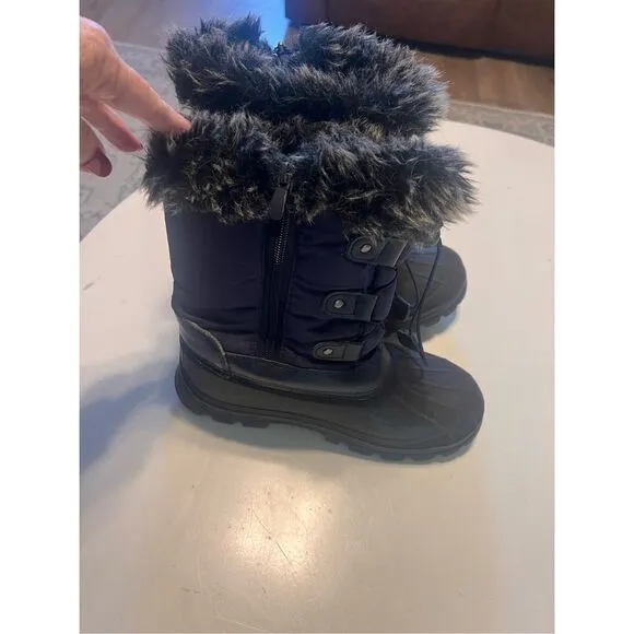 Dream Pairs Thinsulate Snow Boots Women's 6 Navy Blue Faux Fur Lined Warm Winter
