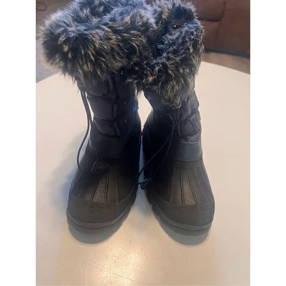 Dream Pairs Thinsulate Snow Boots Women's 6 Navy Blue Faux Fur Lined Warm Winter