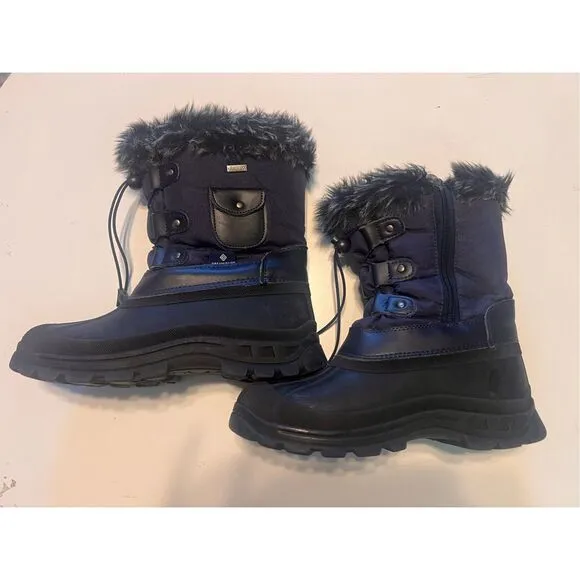 Dream Pairs Thinsulate Snow Boots Women's 6 Navy Blue Faux Fur Lined Warm Winter