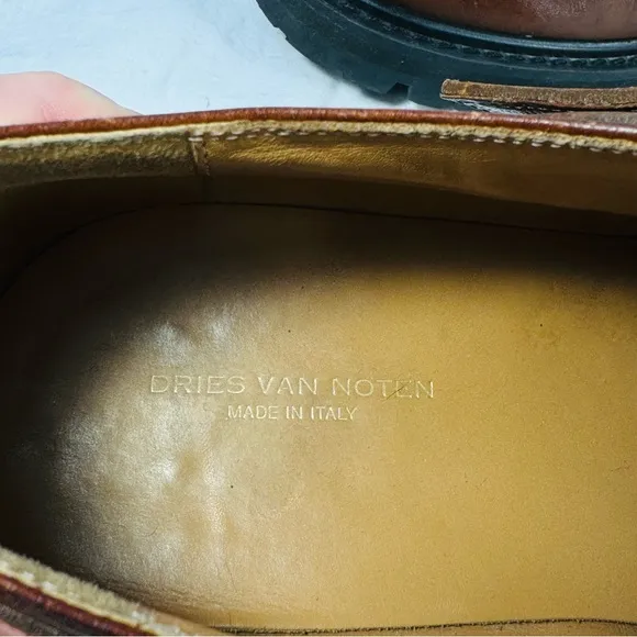 Dries Von Noten Men's Size 11 Brown Leather Buckle Shoes