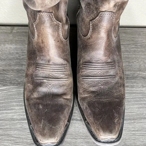 Durango Crush Women Brown Leather Slouch Western Boots 8.5M Distressed RD3494