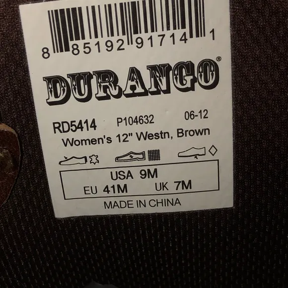 Durango Leather Western Boots EUC worn once to rodeo 9M women’s
