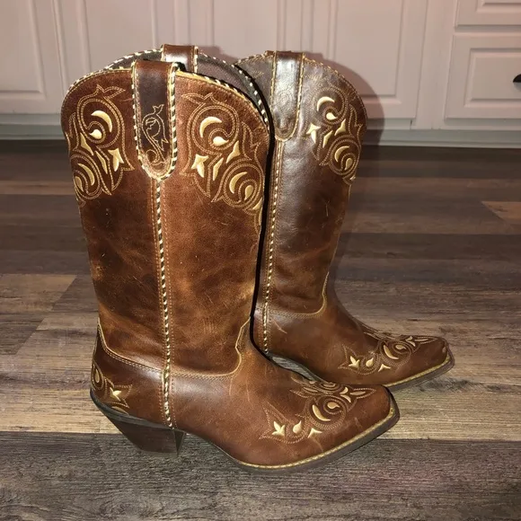Durango Leather Western Boots EUC worn once to rodeo 9M women’s