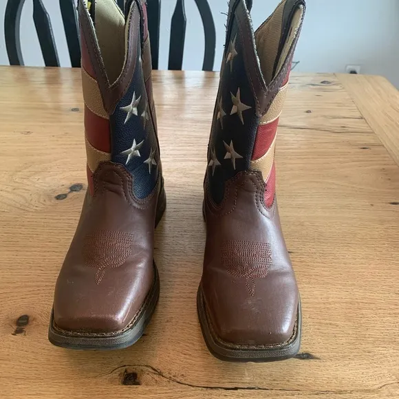Durango‎ Stars and Stripes Red White Blue Kids 8” Boots Leather Men’s 5 Preloved