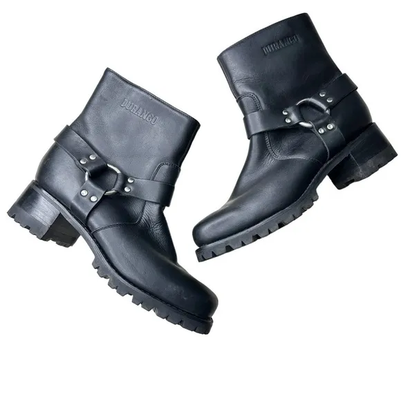 Durango Women’s Black Leather Harness Boots. Size 9