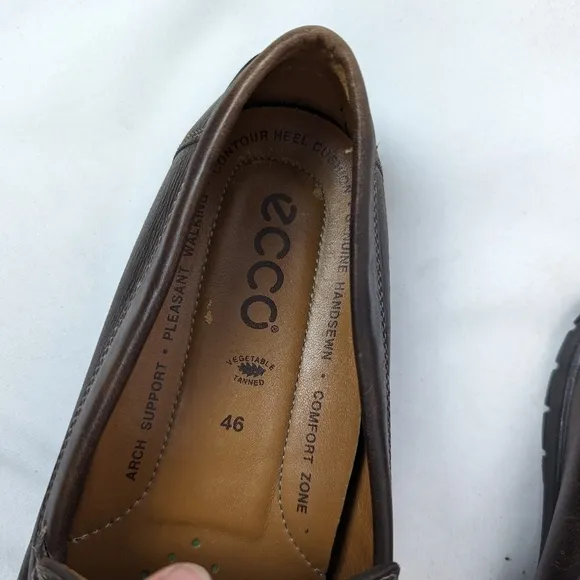 ECCO 46/12-12.5 Classic Moccasin 2.0 Slip On Shoes Loafers Coffee Brown Leather