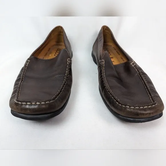 ECCO 46/12-12.5 Classic Moccasin 2.0 Slip On Shoes Loafers Coffee Brown Leather