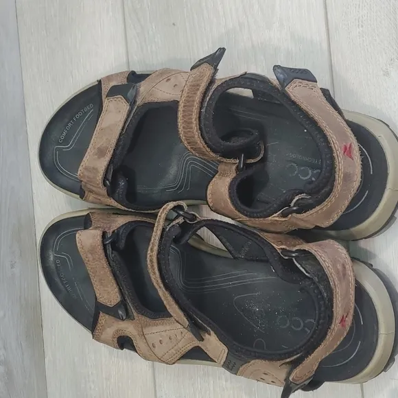 Ecco Mens Offroad Outdoor Hiking Comfort Hook&amp;loop Sandal shoes sz 45/11-11.5