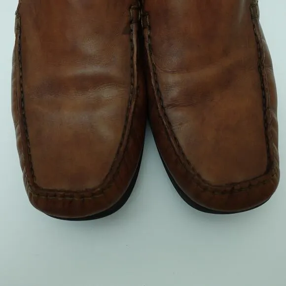 Ecco Mens Pleasant Slip On Drivers Loafer Shoes Square Toe Brown Size 12-12.5