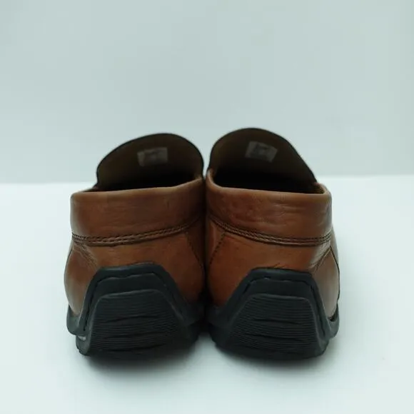 Ecco Mens Pleasant Slip On Drivers Loafer Shoes Square Toe Brown Size 12-12.5