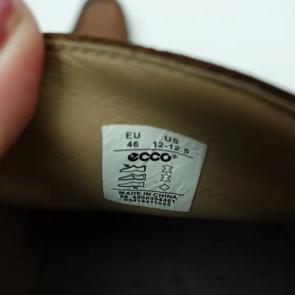 Ecco Mens Pleasant Slip On Drivers Loafer Shoes Square Toe Brown Size 12-12.5