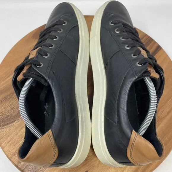 Ecco Soft 7 Men's Black Leather Lace-Up Casual Sneaker Shoes Sz 45 / 11-11.5 US