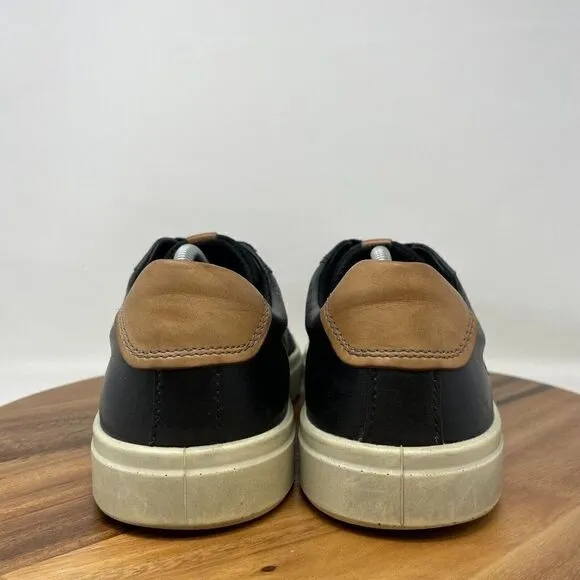 Ecco Soft 7 Men's Black Leather Lace-Up Casual Sneaker Shoes Sz 45 / 11-11.5 US