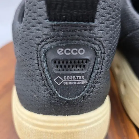 Ecco Street 720 Shoes Men's 11 45 Black Leather GTX Vented Casual Sneakers