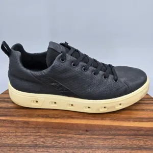 Ecco Street 720 Shoes Men's 11 45 Black Leather GTX Vented Casual Sneakers