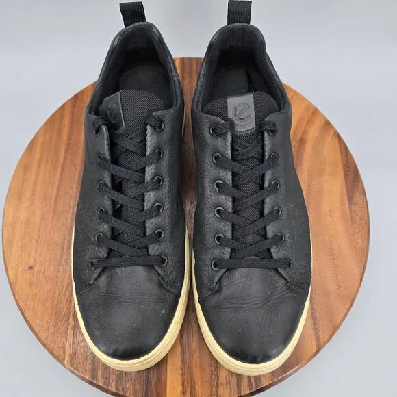 Ecco Street 720 Shoes Men's 11 45 Black Leather GTX Vented Casual Sneakers