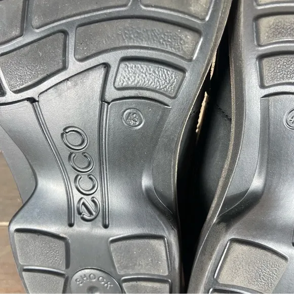 Ecco turn Mens size 43 shoes black leather waterproof oxfords