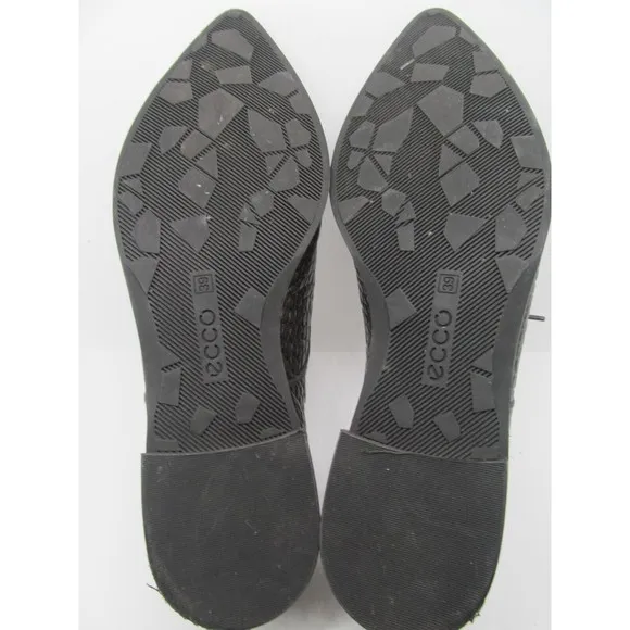 ECCO Womens Brown Croc Print Lace Up Pointy Toe Shoes Size US 8-8.5   EUR 39 VGC