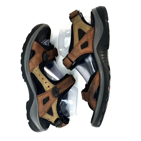 Ecco Yucatan Women's 41 US 10-10.5 Shoes Brown Black Gray Outdoor Hiking Sandals