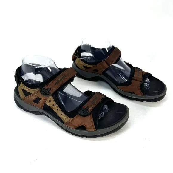 Ecco Yucatan Women's 41 US 10-10.5 Shoes Brown Black Gray Outdoor Hiking Sandals