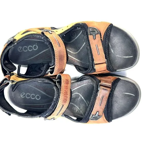 Ecco Yucatan Women's 41 US 10-10.5 Shoes Brown Black Gray Outdoor Hiking Sandals