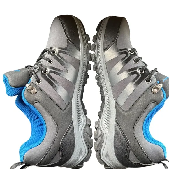 Eddie Bauer Highlands Low Hiking Shoes Men's 8M Gray Blue Soft Shell Trail New