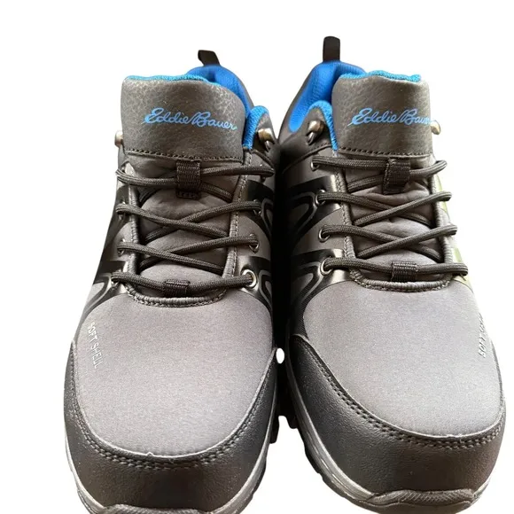 Eddie Bauer Highlands Low Hiking Shoes Men's 8M Gray Blue Soft Shell Trail New
