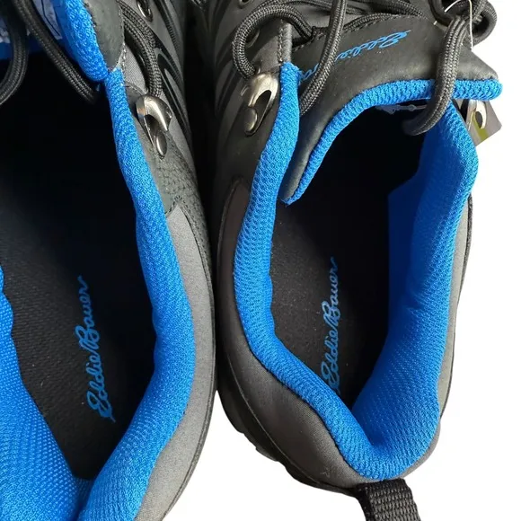 Eddie Bauer Highlands Low Hiking Shoes Men's 8M Gray Blue Soft Shell Trail New