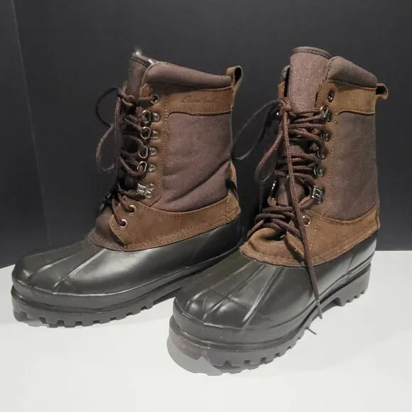 Eddie Bauer Men's Green &amp; Brown Winter Snow Boots