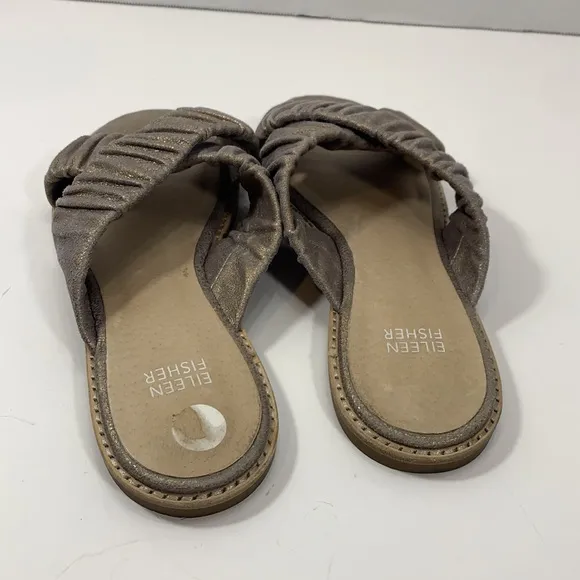 Eileen Fisher cross strap leather sandals