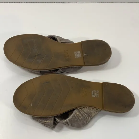 Eileen Fisher cross strap leather sandals