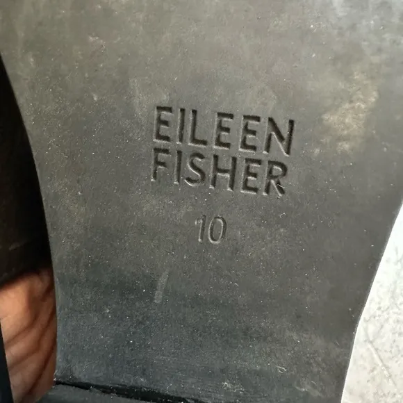 Eileen Fisher Dana Mule Black Platform Slip on Shoes, Sz 10
