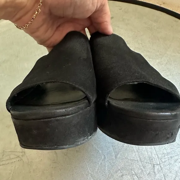 Eileen Fisher Dana Mule Black Platform Slip on Shoes, Sz 10