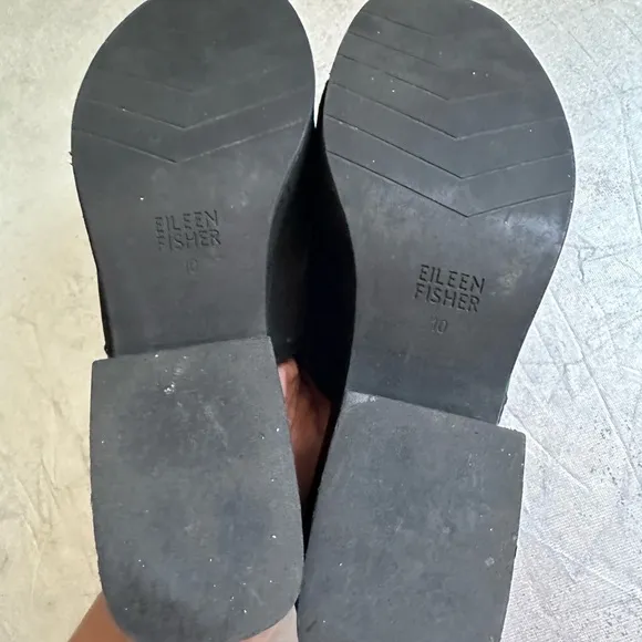 Eileen Fisher Dana Mule Black Platform Slip on Shoes, Sz 10