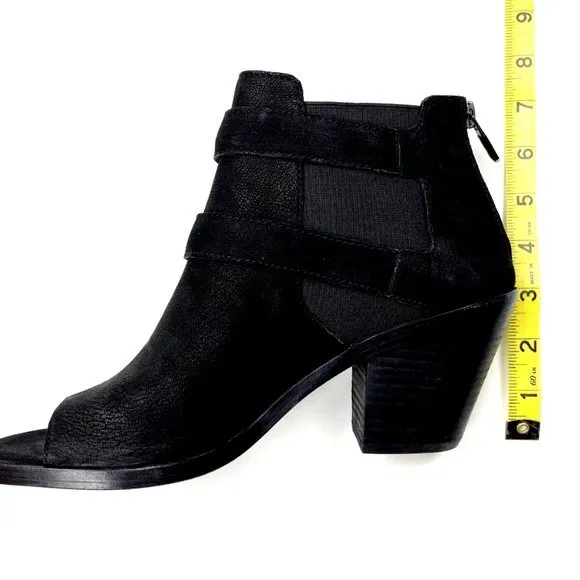 Eileen Fisher List Nubuck Open Toe Bootie Women 7.5 NWOB Zip Closure Ankle Boots