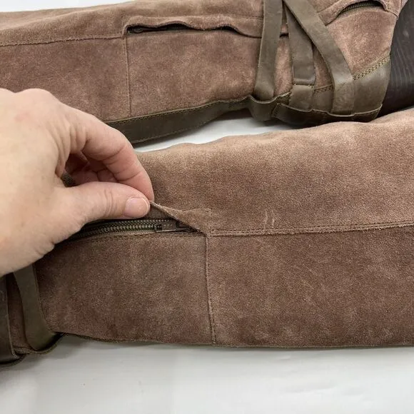 EMU AUSTRALIA‎ TARLO BOOTS Mushroom Suede Leather Tall Women 8 Buckle Wedge