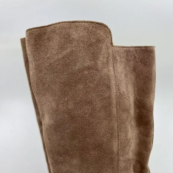 EMU AUSTRALIA‎ TARLO BOOTS Mushroom Suede Leather Tall Women 8 Buckle Wedge