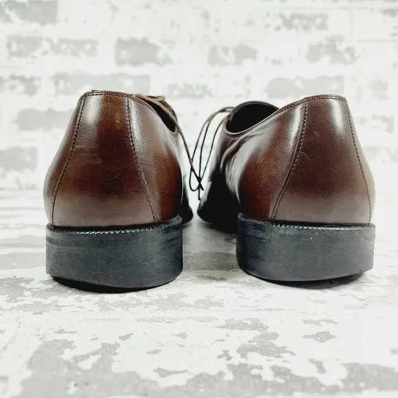 Ermenegildo Zegna Brown Leather Lace Up Business Casual Dress Shoes O714